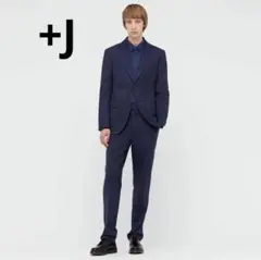 【美品】+J 21SS ネイビーストライプ　パンツ85cm　テーラードM
