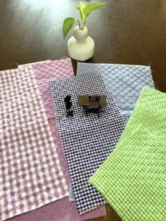 キルティング生地セット チェック柄 無地など5柄