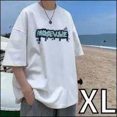 ♥在庫限り♥Tシャツ　ホワイト　XL　男女兼用　半袖　海外　丸首　ヒップホップ