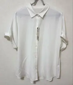GU ドレープシャツ（半袖） ホワイト XXL　新品未使用
