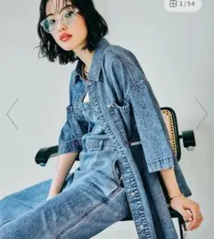 BIGデニム5分袖シャツチュニック　レプシィム　新品未使用