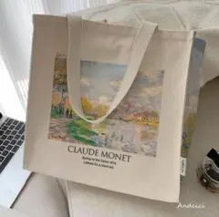新品　モネ　セーヌ川の春　トートバッグ　MONET アート