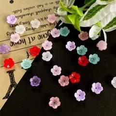 【1445】樹脂ビーズ カラフル桜 50個 400円