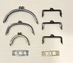 がま口金具(おまけ: ベルトバックル2個) 6個セット
