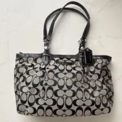 COACH コーチ トートバッグ ハンドバッグ シグネチャー 黒 ブラック 美品