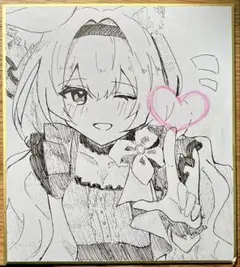 ブルアカ マリー アイドル 手描きイラスト 色紙