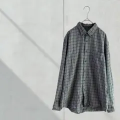 3425【ユニクロ】ボタンダウンシャツ　チェック　長袖　Ｍ　グレー　421192