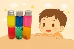 バイカラーボトル　センサリーボトル　モンテッソーリ　療育　知育玩具　手作り