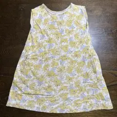 女の子　130cm ワンピース　ユニクロ　黄色　花柄