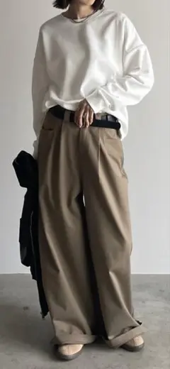 kerry　fashiru ワイドチノパンツ 予約】wide chino slacks/3size/3color | F A S H I R U