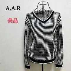 【美品】A.A.R レナウン　ニット　Vネック　ボーダー　トップス　S