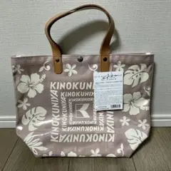【新品】紀伊國屋 モンステラ柄 クリア帆布バッグ　ハイビスカス ローズ