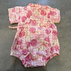 メゾピアノ　甚平　浴衣　ロンパース　70-80サイズ　女の子　ベビー服