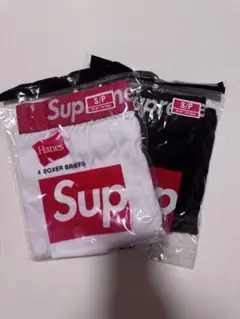 新品 白1枚 黒1枚 Supreme Hanes Sサイズ SUPボクサーパンツ
