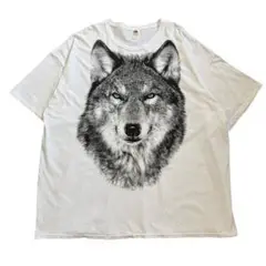 FRUIT OF THE LOOM オオカミプリント Tシャツ ビッグサイズ