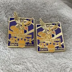 東京ディズニーランド プルート 2001年 ピンバッジ ピンバッチ 2個セット