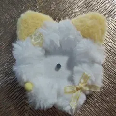 モフモフ 猫耳 痛ロゼット 白黄