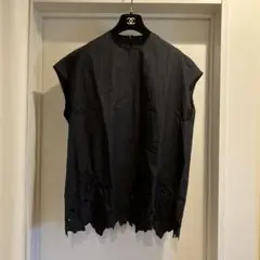 LOEFF ロエフ　ブラウス　ノースリーブ　フレンチ　　スカラップレース