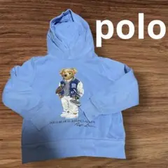 RALPH LAUREN ポロベア パーカー 130 水色