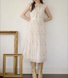 【CELFORD×P.J. REDOUTEコラボ】 Rosaボウタイワンピース