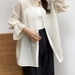 callautia バックスリットシアーシャツ