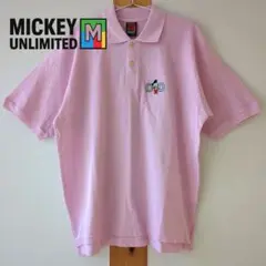 MICKEY UNLIMITED ドナルド ポロシャツ ピンク L 90s