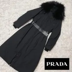 美品 PRADA SPORTプラダスポーツ ラクーンファー ダウンジャケット