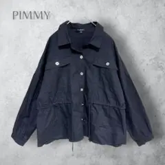 【PIMMY】　ウエストドローストリングシャツ　洗える　ゆったり　綿100%