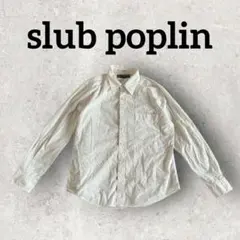 slub poplin メンズ長袖シャツ ボタンダウンシャツ (F) ホワイト系