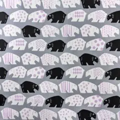 オックスの北欧風シロクマプリント 1M