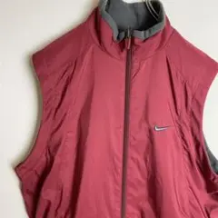【使い勝手抜群リバーシブル◎】NIKE ナイロンu0026フリース赤ワンポイント刺繍M