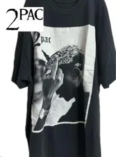 2PAC ミュージックTシャツ XLサイズ ブラック 黒オーバーサイズ