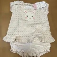 未使用　クーラクール Tシャツ&パンツセット　うさぎ　ワッペン　サイズ95