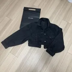 SAINT LAURENT ブラックデニムクロップドジャケット