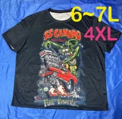 ※ラットフィンクプリント 半袖Tシャツ メンズ大きいサイズ4XL(6~7L相当)