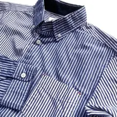 【THE SHOP TK】ストライプ切り替え長袖B.D.シャツMサイズ
