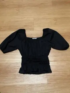 MOUSSY ブラック トップス スクエアネック