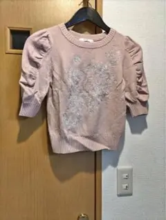 SNIDEL ピンク パフスリーブ ニット ONE SIZE
