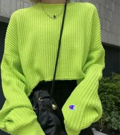 AMERI×Champion SHORT WAFFLE TOP