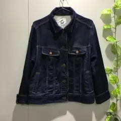【ピサーノ】デニムジャケット ステッチ 青 前ボタン ポケット付き Lサイズ