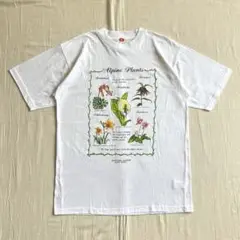 90s　vintage　立山黒部　高山植物　ユリ　花　フラワーアート　白Tシャツ