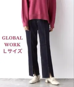 【美品】GLOBALWORK センタースリットフレアパンツ Lサイズ