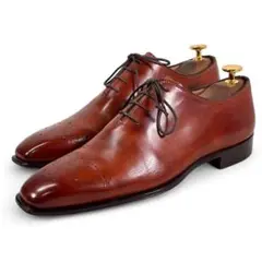 ステファノブランキー二 6 25 レザー ホールカット メダリオン ブラウン