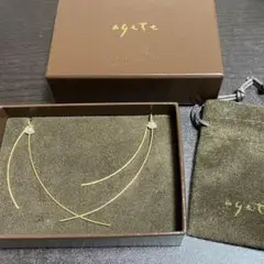 agete アガット 両耳 ピアス K18 YG