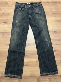 ANTIK DENIM アンティークデニム　フレアデニム　Y2K 刺繍