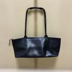 本革　スクエア　ハンドバッグ　黒