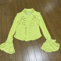 フラメンコ 社交ダンス フリル付きトップス SからM