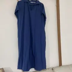 UNIQLO Mサイズ 青 シャツワンピース