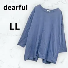 ＊ディアフル＊カットソー 7分袖 バックリボン コットン ゆったり LLサイズ