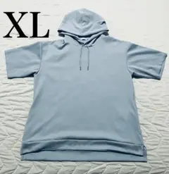 GU ドライダブルフェイスパーカ(5分袖) ブルー XL